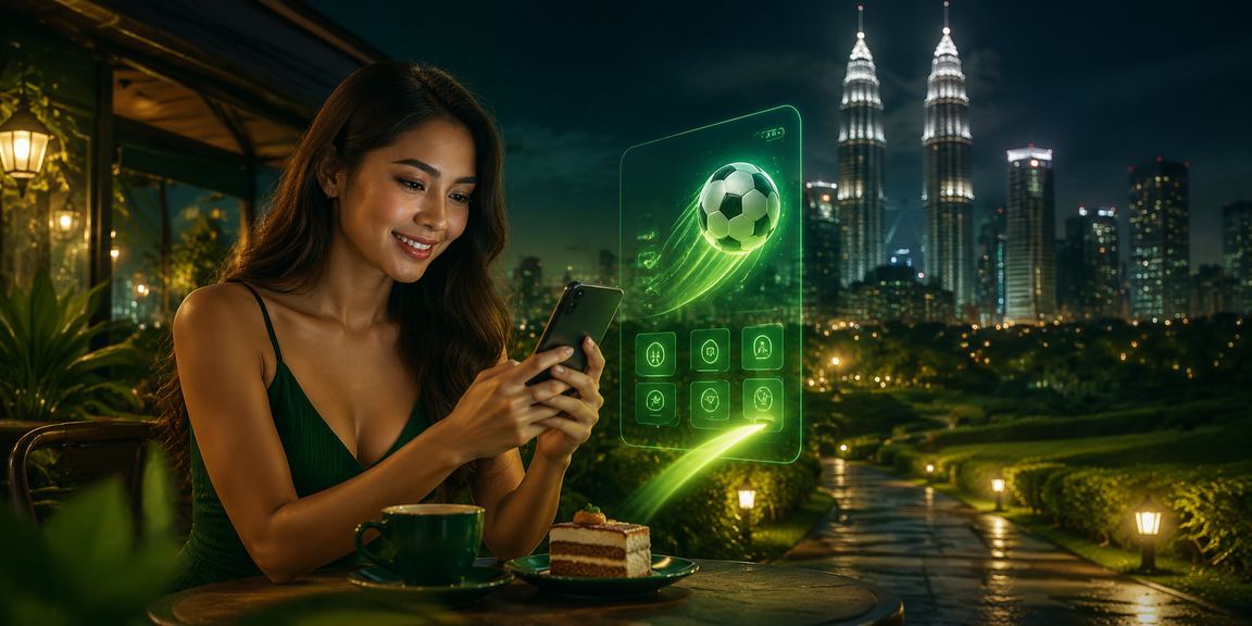 Pengguna menikmati taruhan bola sepak di aplikasi mudah alih 4d56